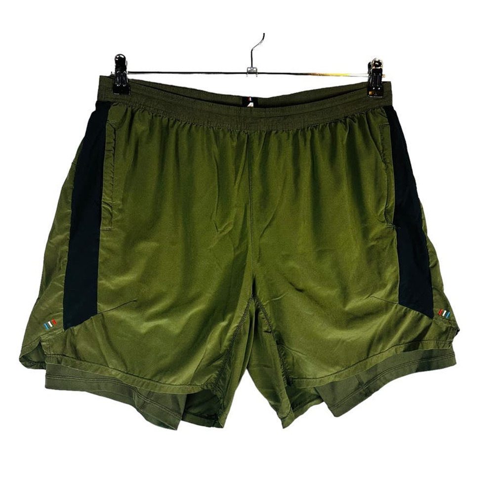 Fourlaps Mens Sz XL Command Shorts Athletic 7" Compression Lined Green